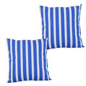 2 Almofadas Cheias Sofa Sala Impermeável Antimofo Listrare Anil