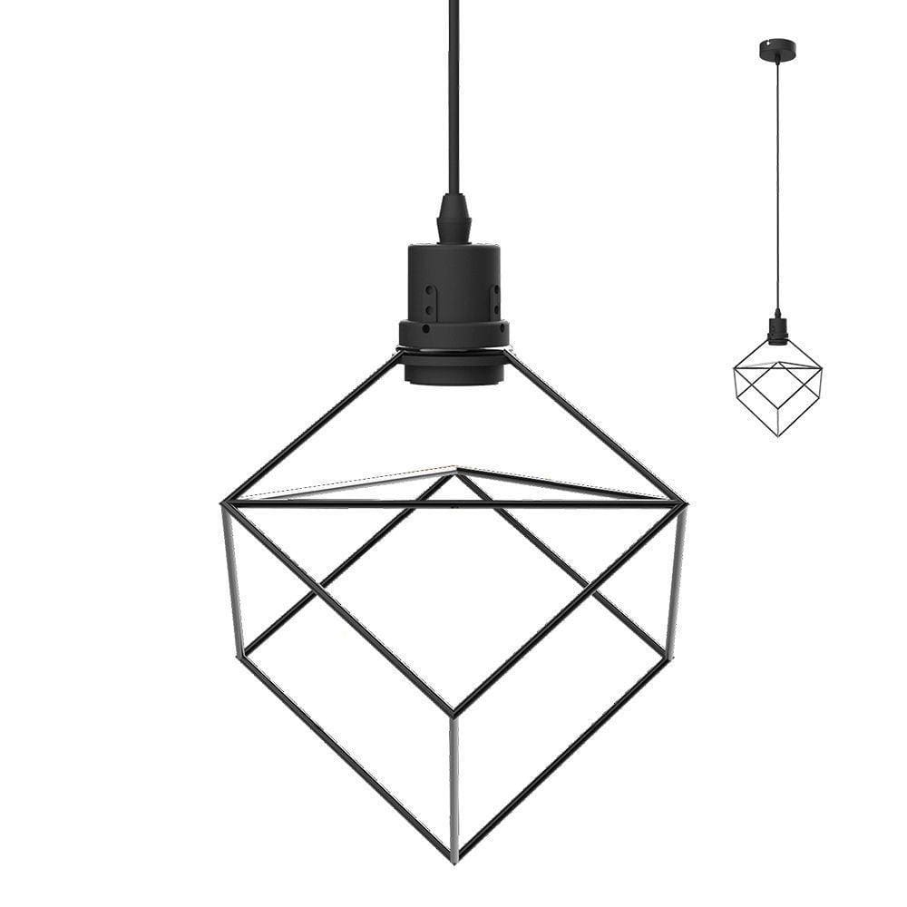 Lustre Pendente Taschibra Cube Preto E27 Bivolt
