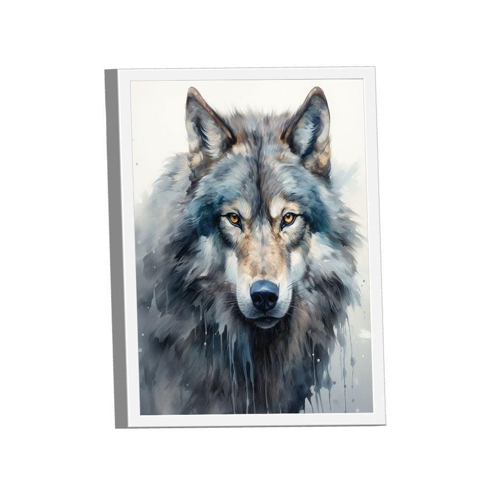 Quadro Lobo Aquarela -- Br Artes