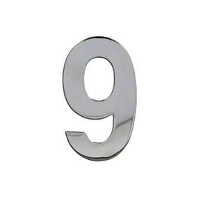 Numeral Nove De Plástico Alta Resistência 10Cm Abs Alumínio