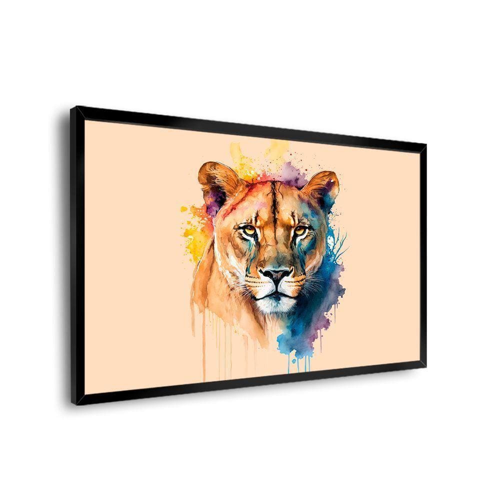 Quadro Decorativo Leoa Colorida