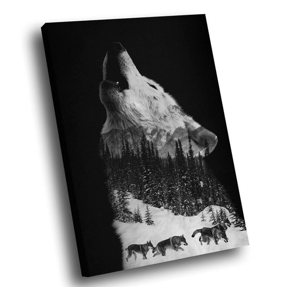 Quadro Lobo Uivando -- Br Artes