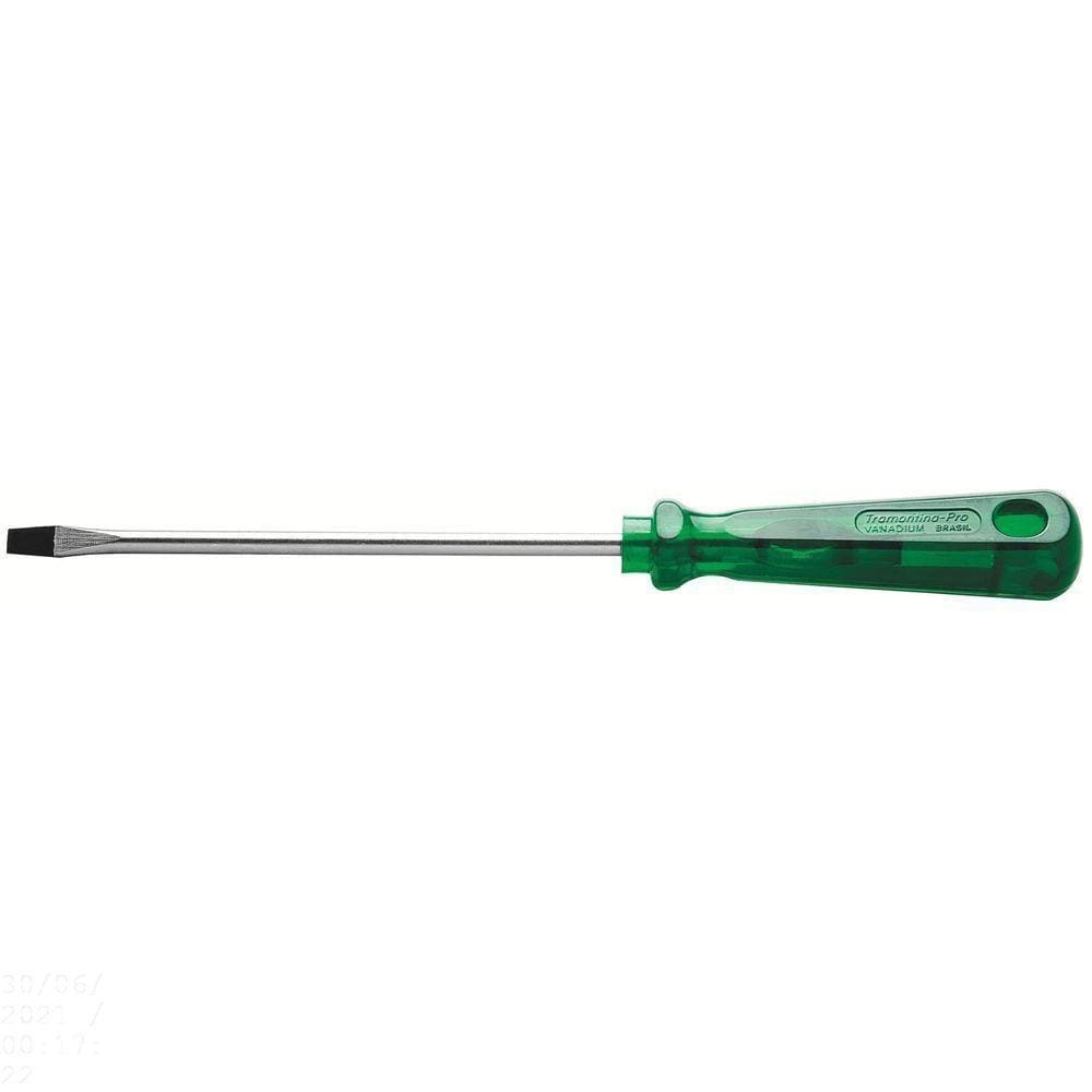 Chave De Fenda Ponta Chata Em Aço Cromo Vanádio 3x100 Mm (1/8x4") Tramontina Pro Tramontina