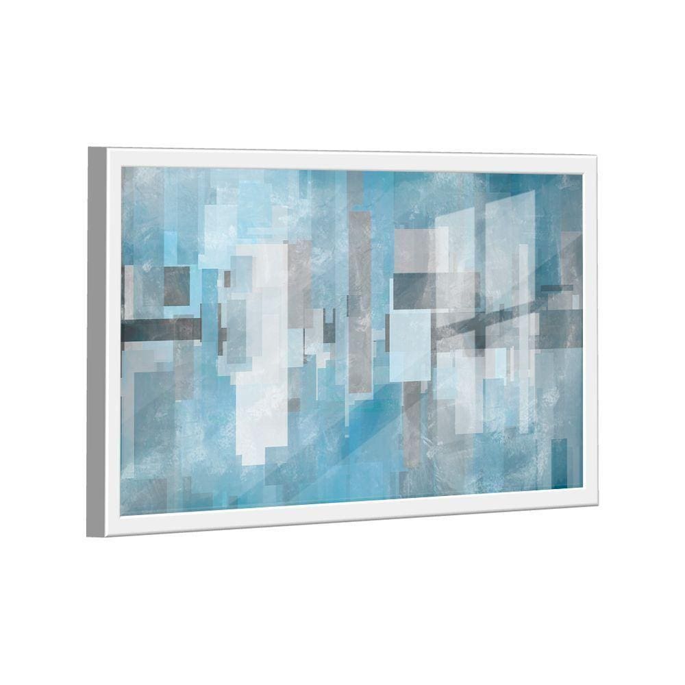 Quadro Geométrico Abstrato Azul -- Br Artes