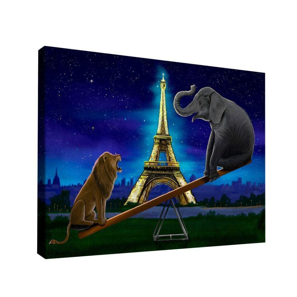 Quadro Leão E Elefante -- Br Artes