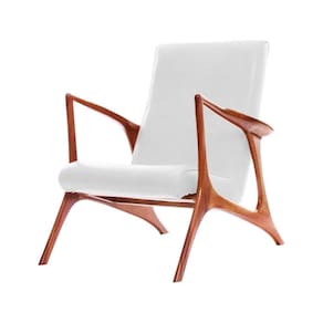 Poltrona Luxo Couro Sintético Branco Vk Anos 50 Cor Branco