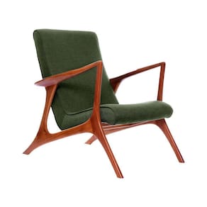 Poltrona Decorativa Vk Anos 50 Tecido Linho Verde Cor Verde