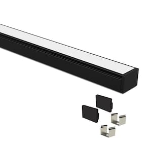 Perfil De Sobrepor Taschibra Para Fita De Led Vertex 20 Com 1 Metro Preto