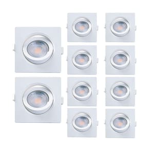 Kit 10 Spot De Led Embutir Alltop Par20 Quadrado 7w Bivolt Taschibra 6500k Luz Fria