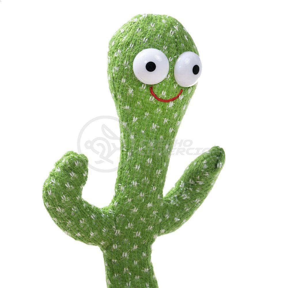 Brinquedo Cacto Dançante Pelúcia 120 Músicas Fala Repete Usb
