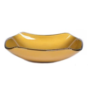 Cuba De Vidro Retangular Abaulada 45cm Dourado Real