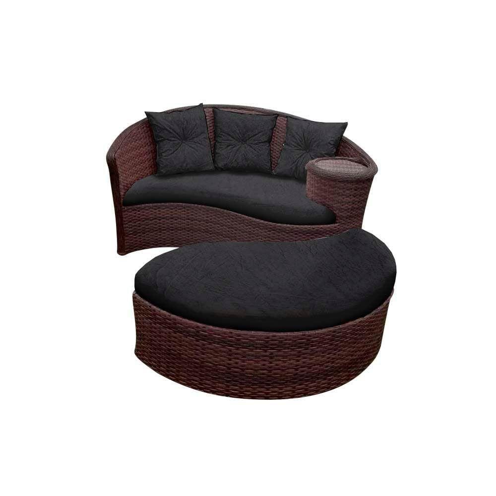 Chaise Orbit Com Puff Duna Preto