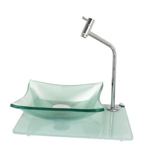 Kit Cuba De Vidro 10mm Incolor Tampo 40cm Branco Torneira