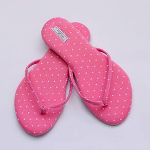 Chinelo Feminino Viz Charlotte 37/38 Poa Rosa e Branco