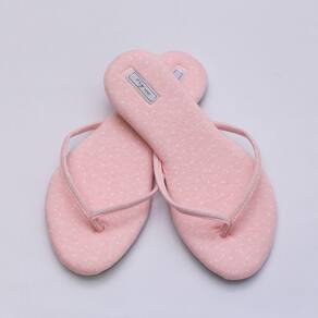 Chinelo Feminino Viz Charlotte 35/36 Poa Rosa Claro e Branco