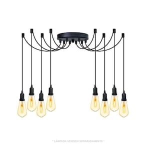 Lustre Aranha Com 8 Pendentes De 2 M + Soquetes