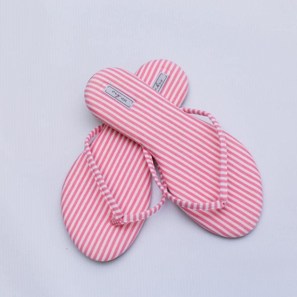 Chinelo Feminino Viz Charlotte 35/36 Listrado Rosa e Branco