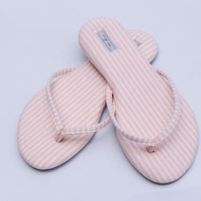 Chinelo Feminino Viz Charlotte 39/40 Listrado Rosa Claro e Branco