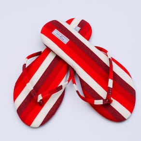 Chinelo Feminino Viz Charlotte 39/40 Listrado Vermelho e Creme