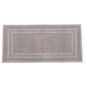 Tapete Passadeira de Quarto/banheiro Jacquard Retangular Vizapi Mykonos 50x100cm Cinza Gris