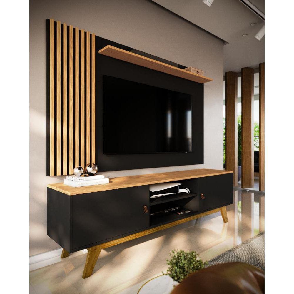 Rack Viena com Painel Grécia Ripado para TV até 70 Polegadas 2 Portas 180cm