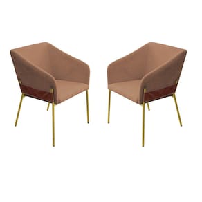 Kit 02 Poltronas Decorativa Jobim Pés De Ferro Gold Bouclé Marrom - Montanaris Decor