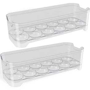 Kit 02 Porta Ovos Acrílico Suporte Organizador Geladeira Empilhavel Uz Utilidades Transparente