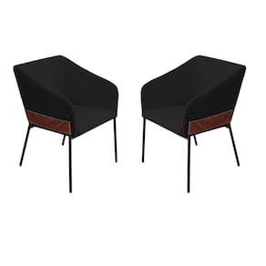 Kit 02 Poltronas Decorativa Jobim Pés De Ferro Preto Bouclé Preto - Montanaris Decor