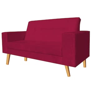 Namoradeira Decorativa Turquia Suede vermelho