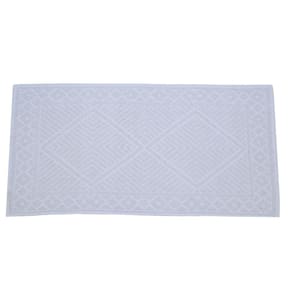 Tapete Passadeira de Quarto/banheiro Jacquard Retangular Vizapi Santorini 50x100cm Branco