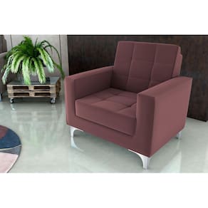 Poltrona Decorativa Thaina Veludo Rose E431 - Matrix