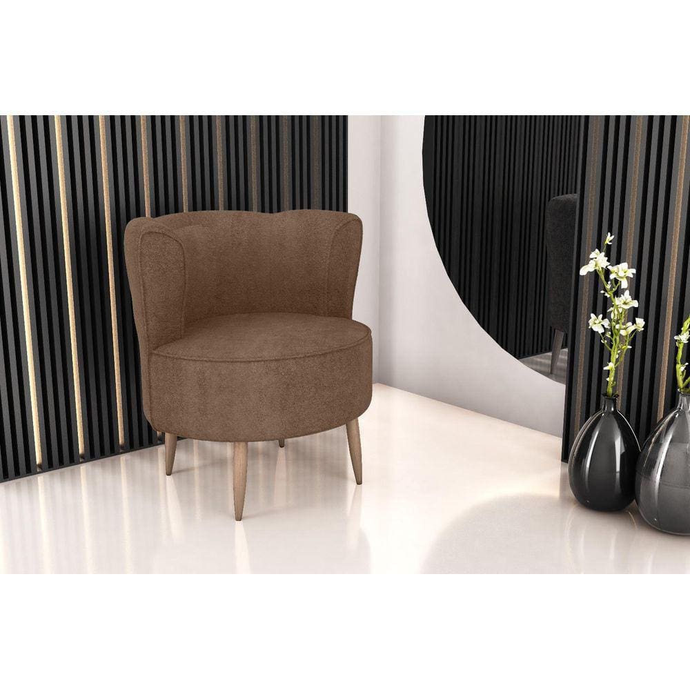 Poltrona Decorativa Savana Boucle Marrom F498 - Matrix