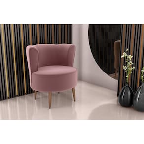 Poltrona Decorativa Savana Veludo Rose E431 - Matrix