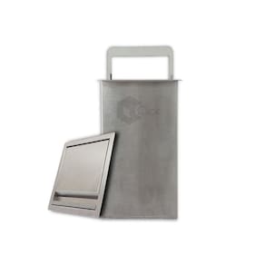 Lixeira Quadrada de Embutir Com Tampa Aço Inox 7 Litros para Bancada Cozinha