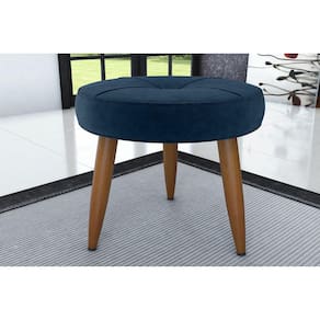 Puff Decorativo Havana Veludo Azul E433 - Matrix