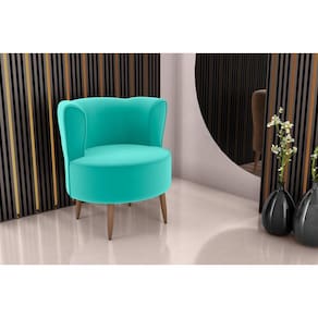 Poltrona Decorativa Savana Veludo Verde Menta E437 - Matrix