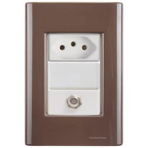Cj Tomadas 10a E Tv Sat Coaxial Giz Café Tramontina Completo Pronto Tramontina