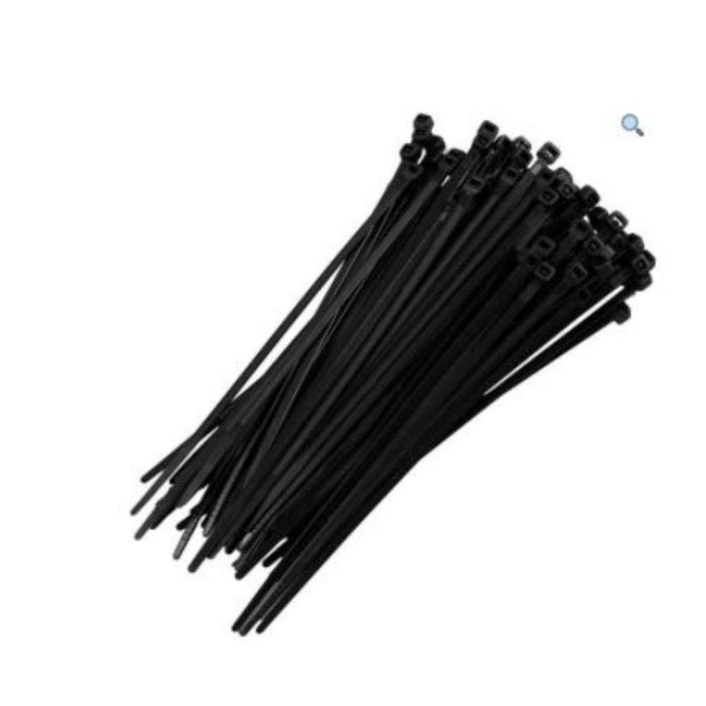 Fascette nylon nere 200x2.5 mm per cablaggio confezione 100 pezzi