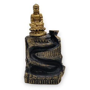 Incensário Cascata Buda Tibetano na Base - 13cm