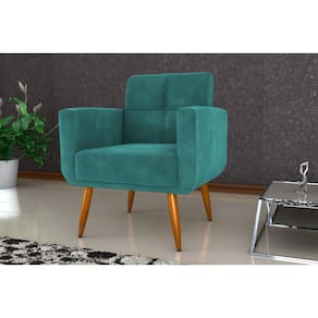 Poltrona Decorativa Havana Veludo Verde Menta E437 - Matrix