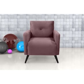 Poltrona Decorativa Bahamas Veludo Rose E431 - Matrix