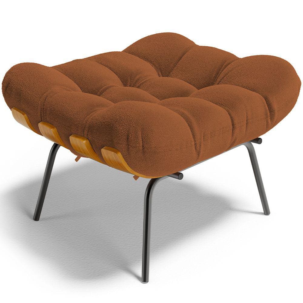 Puff Decorativo Sala de Estar Costela L02 Terracota - Lyam Decor