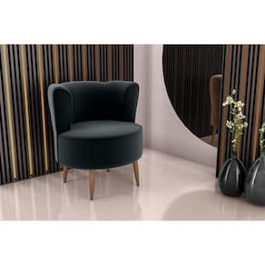Poltrona Decorativa Savana Veludo Preto E451 - Matrix