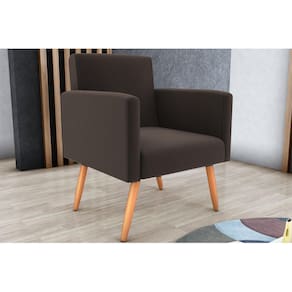 Poltrona Decorativa Dallas Suede Marrom B256 - Matrix