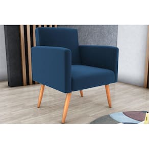 Poltrona Decorativa Dallas Suede Azul B254 - Matrix