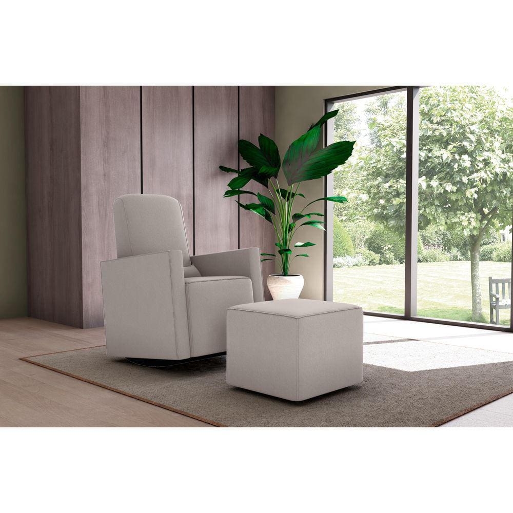 Poltrona Amamentação Balanço C/Puff Annecy Suede Bege B251 - Matrix