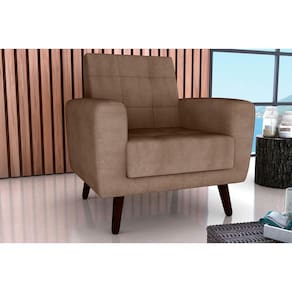 Poltrona Decorativa Lívia Boucle Marrom F498 - Matrix