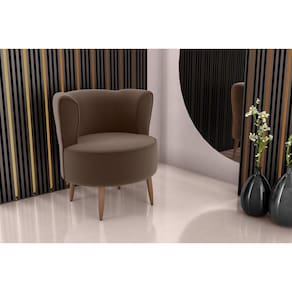 Poltrona Decorativa Savana Veludo Marrom E426 - Matrix