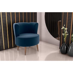 Poltrona Decorativa Savana Veludo Azul E433 - Matrix