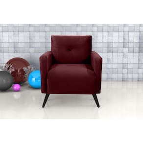Poltrona Decorativa Bahamas Veludo Vinho E432 - Matrix